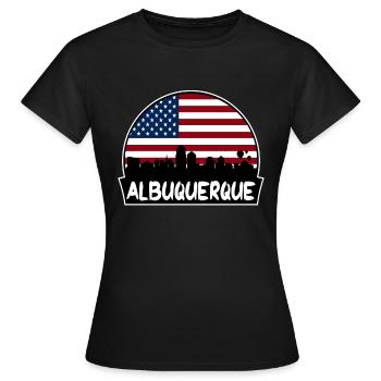 Albuquerque Nouveau-Mexique États-Unis Flag Skyline Silhouette - T-shirt Femme - noir - Devant - AI Model Female 172 dark (172cm)