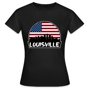 Louisville Kentucky USA Flagge Skyline Silhouette Tr - Frauen T-Shirt - Schwarz - Vorne - AI Model Female 172 dark (172cm)