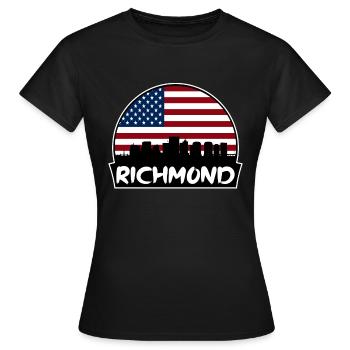 Richmond Virginie États-Unis Flag Skyline Silhouette - T-shirt Femme - noir - Devant - AI Model Female 172 dark (172cm)