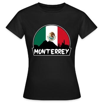 Monterrey Mexico Flag Skyline Silhouette Travel - Women's T-Shirt - black - Front - AI Model Female 172 dark (172cm)