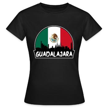 Guadalajara Mexico Flag Skyline Silhouette Travel - Women's T-Shirt - black - Front - AI Model Female 172 dark (172cm)