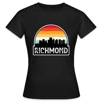 Richmond Virginie États-Unis Flag Skyline Souvenir de voyage - T-shirt Femme - noir - Devant - AI Model Female 172 dark (172cm)