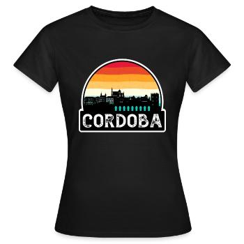 Cordoba Espagne Flag Skyline Souvenir de voyage - T-shirt Femme - noir - Devant - AI Model Female 172 dark (172cm)