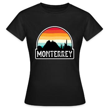 Monterrey Mexico Flag Skyline Travel Souvenir - Women's T-Shirt - black - Front - AI Model Female 172 dark (172cm)