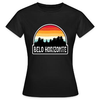 Belo Horizonte Brésil Flag Skyline Souvenir de voyage - T-shirt Femme - noir - Devant - AI Model Female 172 dark (172cm)