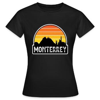 Monterrey Mexico Flag Skyline Travel Souvenir - Women's T-Shirt - black - Front - AI Model Female 172 dark (172cm)
