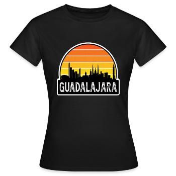 Guadalajara Mexico Flag Skyline Travel Souvenir - Women's T-Shirt - black - Front - AI Model Female 172 dark (172cm)