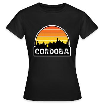 Cordoba Argentine Flag Skyline Souvenir de voyage - T-shirt Femme - noir - Devant - AI Model Female 172 dark (172cm)