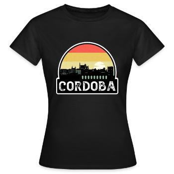 Cordoba Espagne Flag Skyline Souvenir de voyage - T-shirt Femme - noir - Devant - AI Model Female 172 dark (172cm)