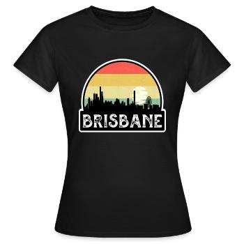 Brisbane Australien Flagge Skyline Reisesouvenir - Frauen T-Shirt - Schwarz - Vorne - AI Model Female 172 dark (172cm)