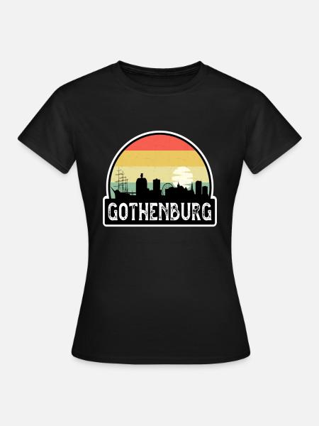 Göteborg Schweden Flagge Skyline Reisesouvenir - T-shirt dam - svart