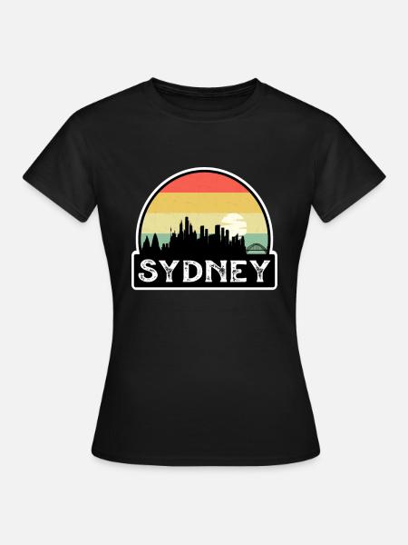 Sydney Australië Vlag Skyline Travel Souvenir - Vrouwen T-shirt - zwart