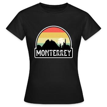 Monterrey Mexico Flag Skyline Travel Souvenir - Women's T-Shirt - black - Front - AI Model Female 172 dark (172cm)