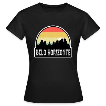 Belo Horizonte Brésil Flag Skyline Souvenir de voyage - T-shirt Femme - noir - Devant - AI Model Female 172 dark (172cm)
