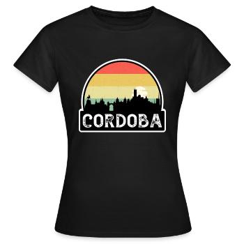 Cordoba Argentine Flag Skyline Souvenir de voyage - T-shirt Femme - noir - Devant - AI Model Female 172 dark (172cm)