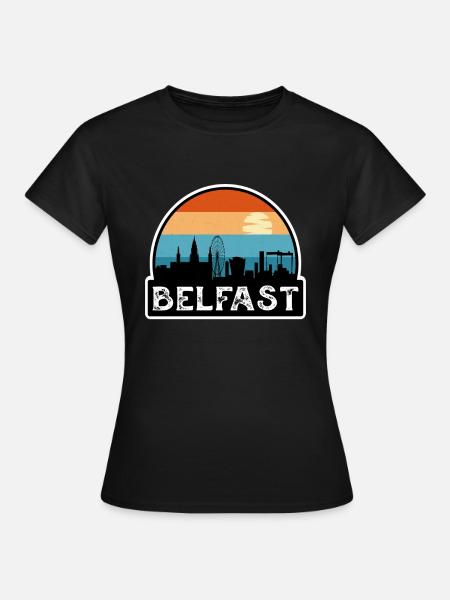 Belfast Nordirland Flagge Skyline Reise Souve - Frauen T-Shirt - Schwarz