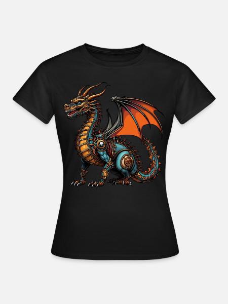 lohikäärme - Dame-T-shirt - sort