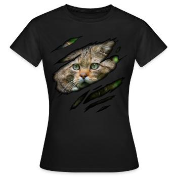 Wild cat in me - Women's T-Shirt - black - Front - AI Model Female 172 dark (172cm)