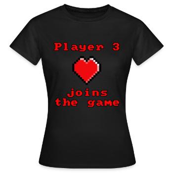 Player 3 joins the game - Women's T-Shirt - black - Front - AI Model Female 172 dark (172cm)