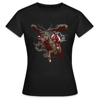 Weihnachtsmann,dark santa,Weihnachten Fantasy - Frauen T-Shirt - Schwarz - Vorne - AI Model Female 172 dark (172cm)