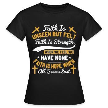 Chrétien chrétien croyant - T-shirt Femme - noir - Devant - AI Model Female 172 dark (172cm)