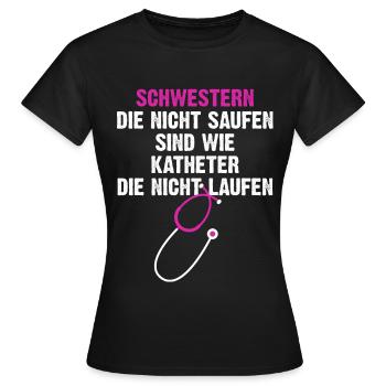 Krankenschwester Pflegepersonal - Frauen T-Shirt - Schwarz - Vorne - AI Model Female 172 dark (172cm)