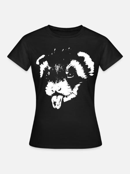 Süßes Freches Flinkes Haustier Zunge rausstrecken - Frauen T-Shirt - Schwarz