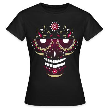 Crâne souriant - T-shirt Femme - noir - Devant - AI Model Female 172 dark (172cm)