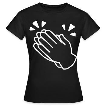 Emoji Applaudissements Sketch Blanc - T-shirt Femme - noir - Devant - AI Model Female 172 dark (172cm)