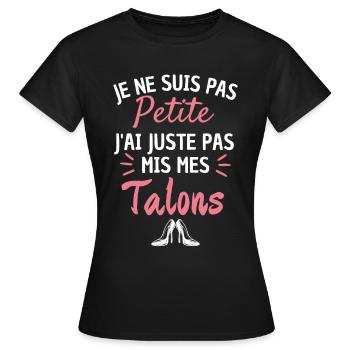 Humour femme courte 2 - T-shirt Femme - noir - Devant - AI Model Female 172 dark (172cm)