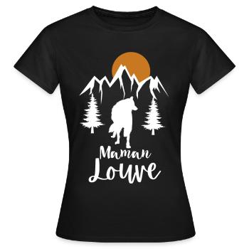 Maman Louve 1 - T-shirt Femme - noir - Devant - AI Model Female 172 dark (172cm)