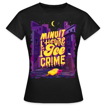 Ice Crime - T-shirt Femme - noir - Devant - AI Model Female 172 dark (172cm)