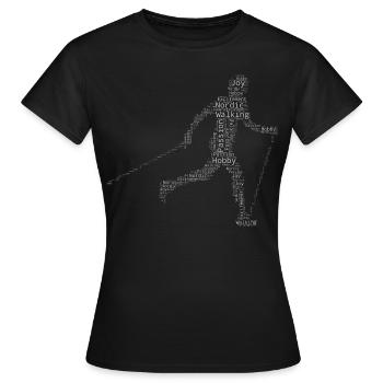 Women's Walking Men's Walking Nordic Walking - Women's T-Shirt - black - Front - AI Model Female 172 dark (172cm)