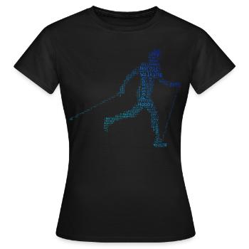 Women's Walking Nordic Walker Walking Nordic Walking - Women's T-Shirt - black - Front - AI Model Female 172 dark (172cm)