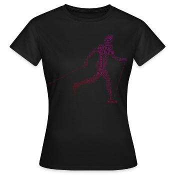 Herren Walken Nordic Walker Walker Nordic Walking - Frauen T-Shirt - Schwarz - Vorne - AI Model Female 172 dark (172cm)