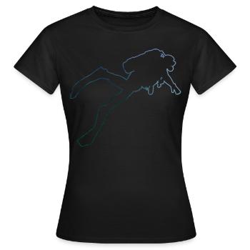 Scuba Taucher Scuba Tauchen Scuba Diver - Frauen T-Shirt - Schwarz - Vorne - AI Model Female 172 dark (172cm)