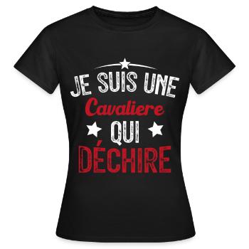 Je suis une Cavalière Qui Déchire - T-shirt Femme - noir - Devant - AI Model Female 172 dark (172cm)