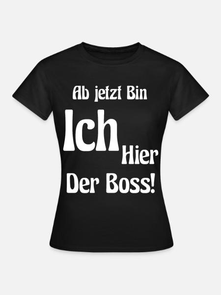 Schriftzug-Shirt "Chef" - Frauen T-Shirt - Schwarz