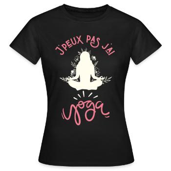 Humour yoga - T-shirt Femme - noir - Devant - AI Model Female 172 dark (172cm)