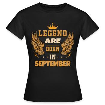 The legends were born in September - Women's T-Shirt - black - Front - AI Model Female 172 dark (172cm)