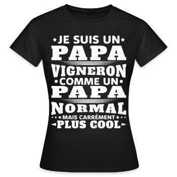 Je Suis un Papa Vigneron / Homme Vigneron Cadeau - T-shirt Femme - noir - Devant - AI Model Female 172 dark (172cm)