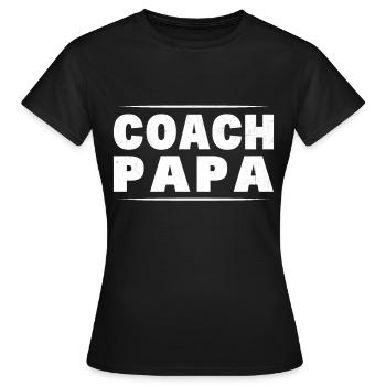 Drôle Football Basketball Coach Papa Homme Drôle - T-shirt Femme - noir - Devant - AI Model Female 172 dark (172cm)