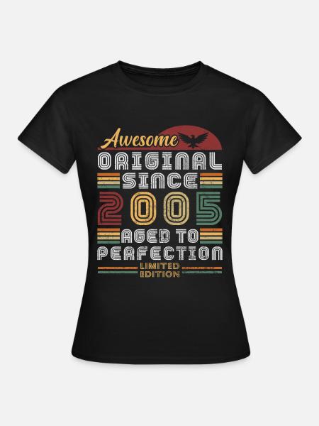 Original 2005 Vintage Anniversaire Rétro - T-shirt Femme - noir