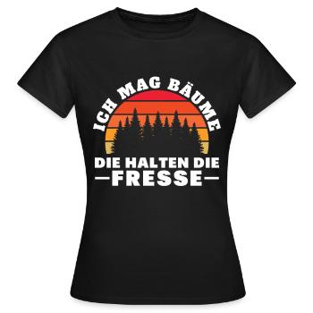 Ich Mag Bäume Die Halten Die Fresse - Frauen T-Shirt - Schwarz - Vorne - AI Model Female 172 dark (172cm)