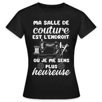 Humour couture couturière 1 - T-shirt Femme - noir - Devant - AI Model Female 172 dark (172cm)