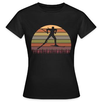 Vintage Sun Ski Gift for Skiers - Women's T-Shirt - black - Front - AI Model Female 172 dark (172cm)