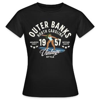 Outerbanks vintage surfing style - T-shirt Femme - noir - Devant - AI Model Female 172 dark (172cm)