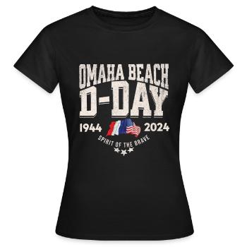 D Day Omaha Beach 2024 - Frauen T-Shirt - Schwarz - Vorne - AI Model Female 172 dark (172cm)