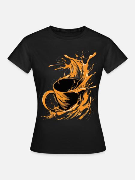 Kaffee Kaffeetasse Kaffeesüchtig Kaffeetrinker - Frauen T-Shirt - Schwarz