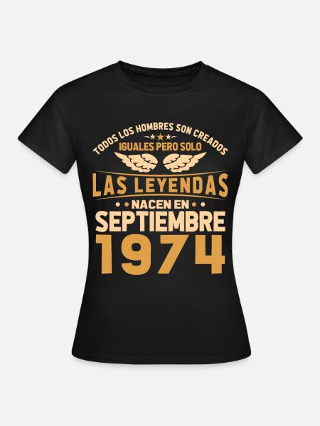 Las Leyendas Nacen en Septiembre 1974 - Dame-T-shirt - sort